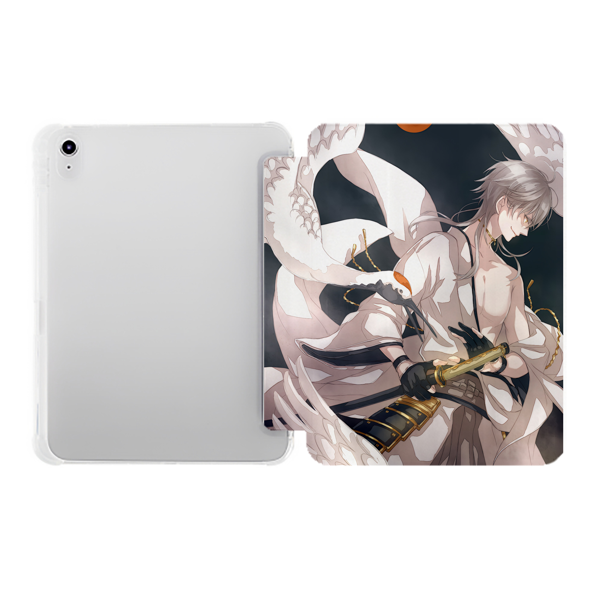 （画像用） 刀剣乱舞 Touken Ranbu IPad ケース ペン収納付き 三つ折りスタンド PUレザー×シリコン 対応機種9.5/10.5/10.9インチ